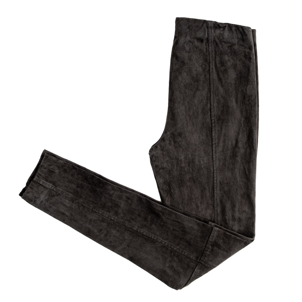 NWT Polo Ralph Lauren Lambskin Suede Zip Legging Pants Dark Gray Womens $998 - S - Picture 14 of 14